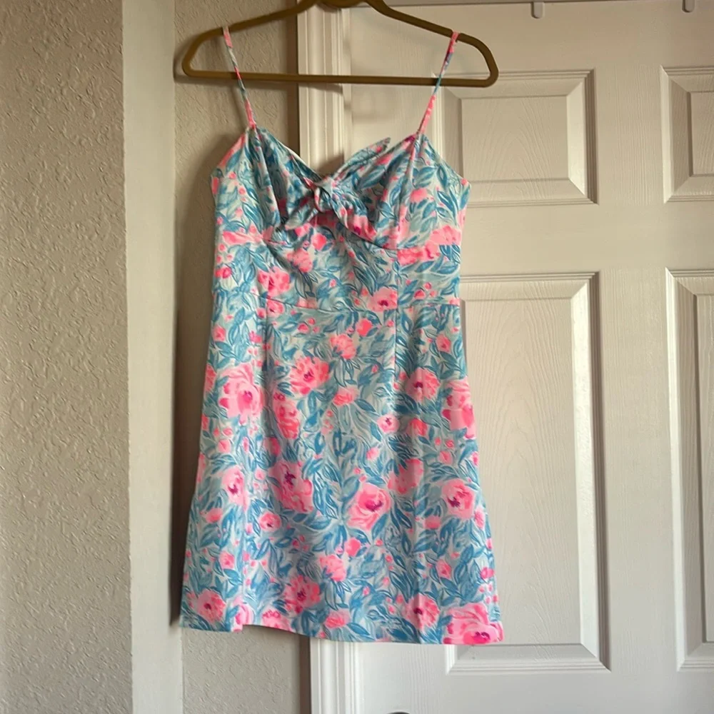 Lilly Pulitzer Bente Romper in Bondi Blue My Little Peony - Picture 4 of 7